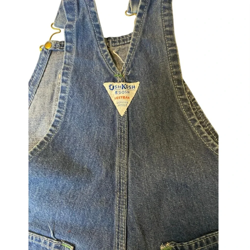 VTG OshKosh One-of-a-Kind Denim Kids Overalls‎ Quilted by Marti Michell Rare